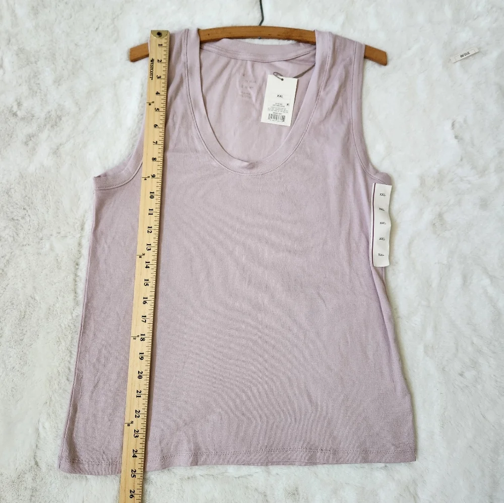 Women's Plus Size Slim Fit Rib Layer Tank Top  A New Day  Light Purple, … - Picture 6 of 9